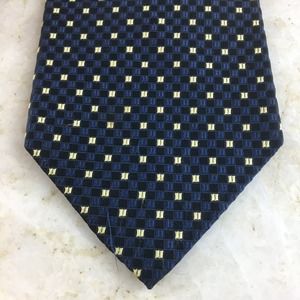 BERGAMO NAVY PIN-DOT SILK TIE